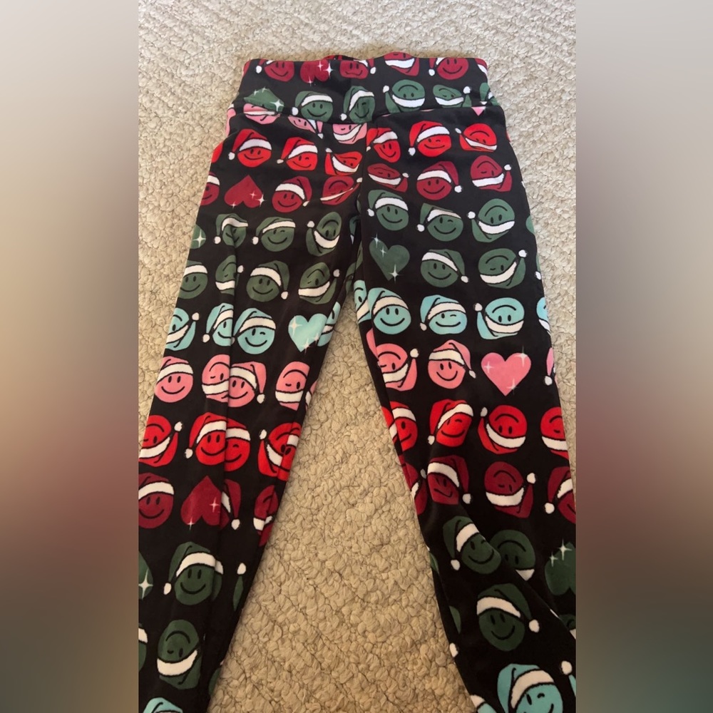 Christmas smiley face leggings